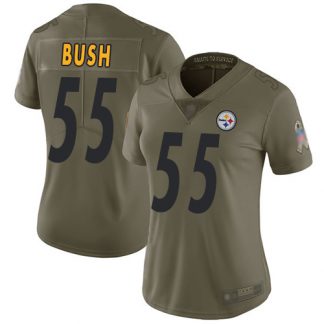 wholesale jack jerseys Women\'s Pittsburgh Steelers #55 Devin Bush Olive Stitched Limited 2017 Salute to Service Jersey football uniforms wholesale